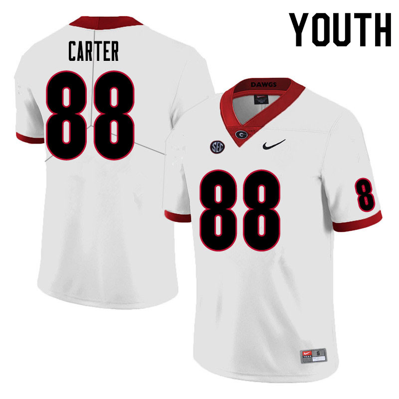 Youth #88 Jalen Carter Georgia Bulldogs College Football Jerseys Sale-White - Click Image to Close